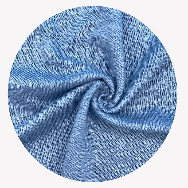 Linen/Spandex/Single Jersey--Blue